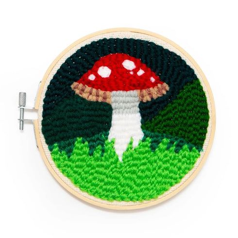 PUNCH NEEDLE KIT MUSHROOM